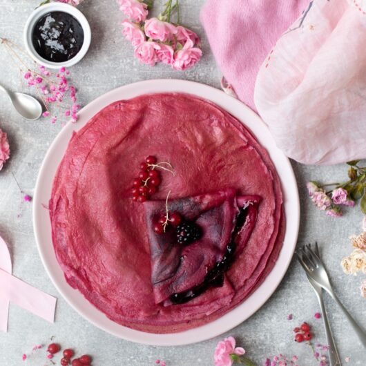 Fiche recette : Crêpes toutes roses à la betterave 